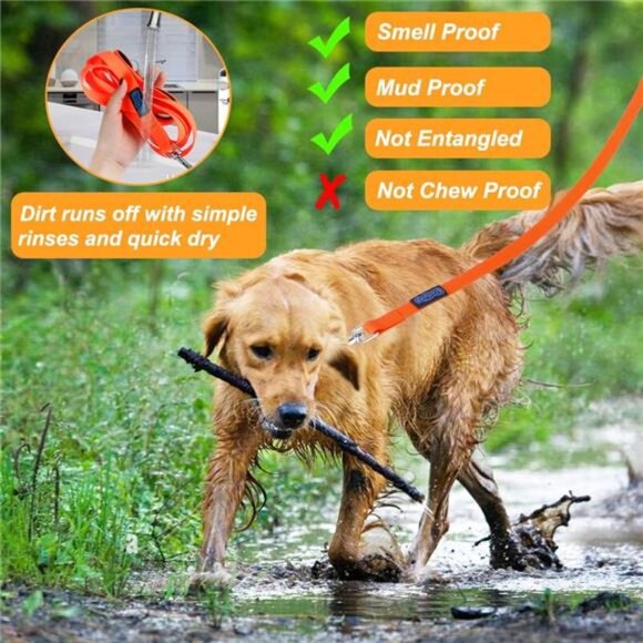 Waterproof Long Dog Leash, 20ft Dog Training Leash for Outside, Durable PVC Long - Picture 5 of 7
